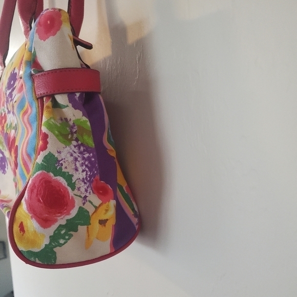 Floral multicolored and pink medium size purse - Picture 5 of 9